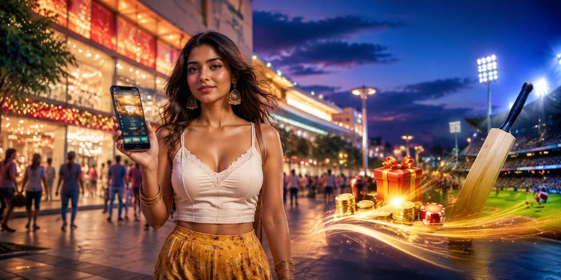 Aviator online game interface shown on mobile device in Delhi night market