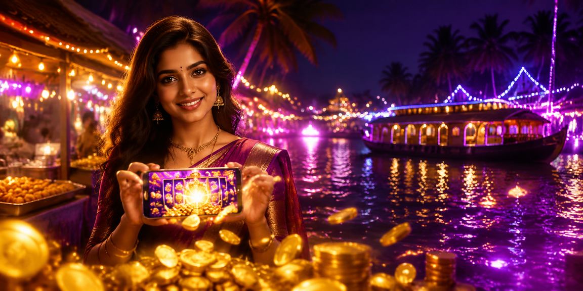 Night market with slot machines in Kerala